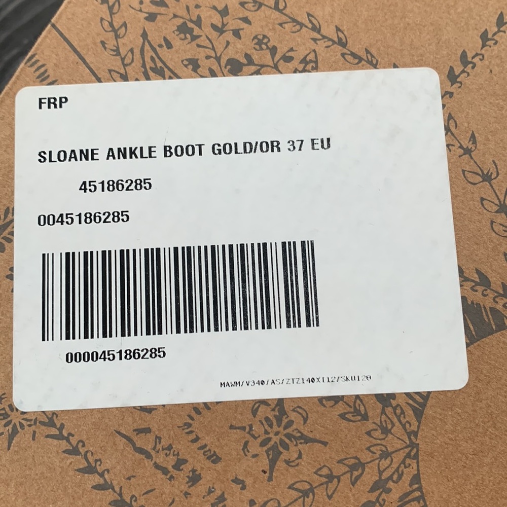 Free People SLOANE Ankle Bootie Boot Gold 37 Soft Leather - Picture 9 of 9